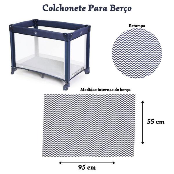 Imagem de Colchonete Macio Para Berço Desmontavel Chiqueirinho  95x55