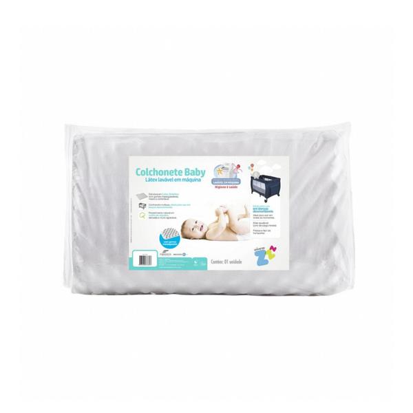 Imagem de Colchonete para Berço Fibrasca Dobrável Lavável Baby 53x91cm Branco