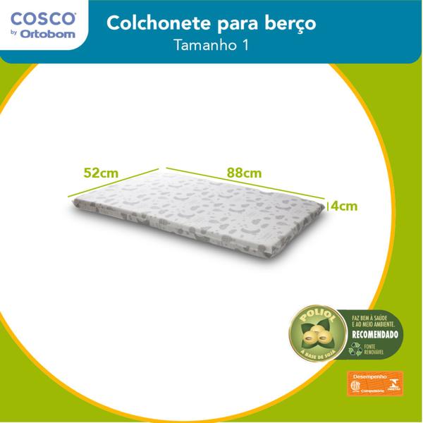 Imagem de Colchonete para berço tam 1 (88x52x4) branco - cosco