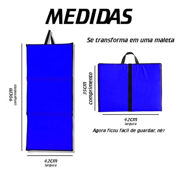 Imagem de Colchonete para Ginástica Dobrável D50 Academia e Pilates Impermeável Costura Reforçada Fitness Exercícios Funcional Treino em Casa