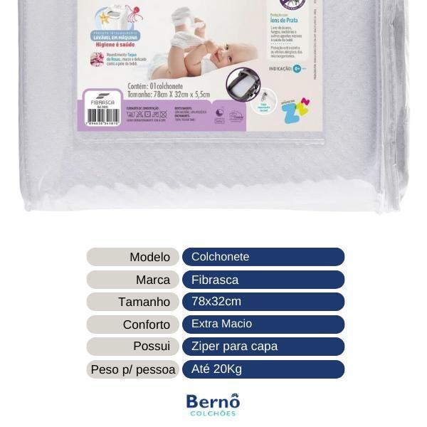 Imagem de Colchonete Para Moisés Baby Látex A:5,5cm 78x32cm - Fibrasca