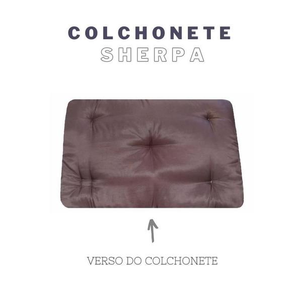 Imagem de Colchonete Sherpa Pele De Carneiro Grande 1m X 65cm Marrom