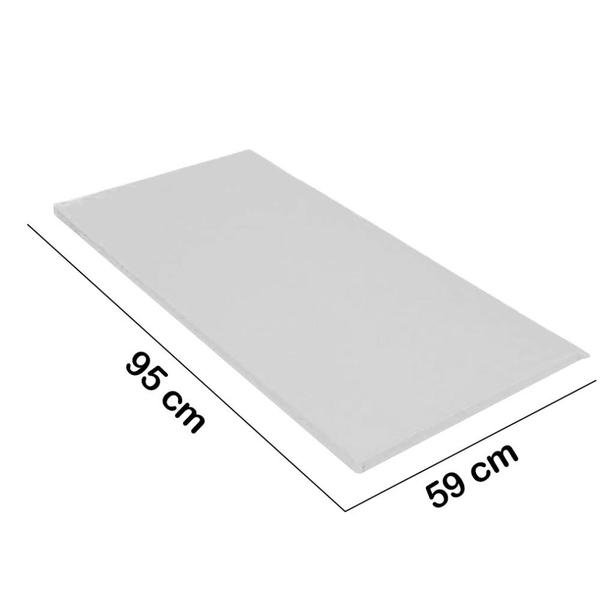 Imagem de Colchonete Slim 95x59cm Solteiro Para Ginástica Academia Escola Suede Branco - Ahazzo Móveis