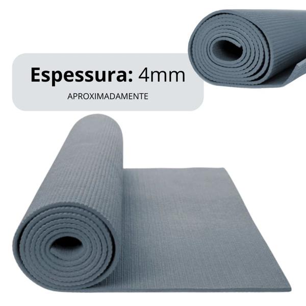 Imagem de Colchonete Tapete Yoga Ginastica Eva Cinza Exercicios 1,73 Metros Liveup Sports