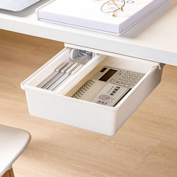 Cole a caixa de armazenamento da gaveta sob a mesa, caixa de armazenamento oculta - Wokex Imagem de Cole a caixa de armazenamento da gaveta sob a mesa, caixa de armazenamento oculta