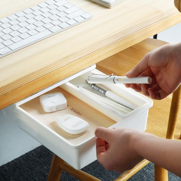 Cole a caixa de armazenamento da gaveta sob a mesa, caixa de armazenamento oculta - Wokex Imagem de Cole a caixa de armazenamento da gaveta sob a mesa, caixa de armazenamento oculta