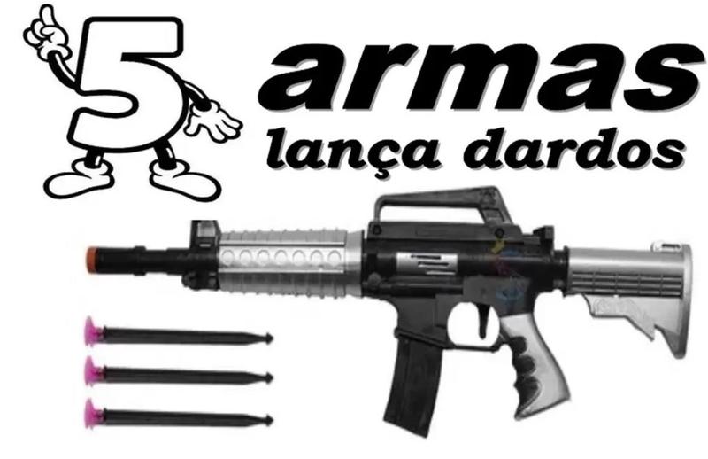 Coleção armas brinquedo policial arminha lança dardos - ELITE Imagem de Coleção armas brinquedo policial arminha lança dardos