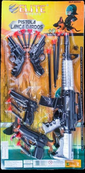 Coleção armas brinquedo policial arminha lança dardos - ELITE Imagem de Coleção armas brinquedo policial arminha lança dardos