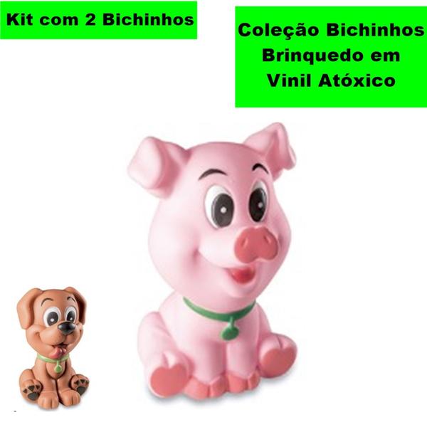 Imagem de Coleção bichinhos fazenda infantil para bebês kit com 2