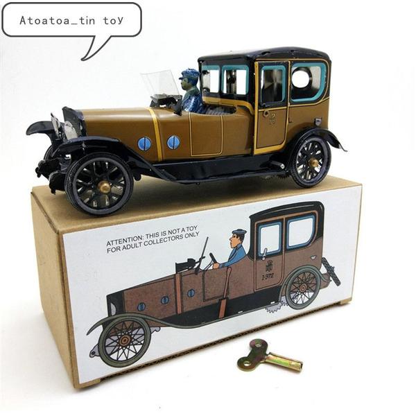 Imagem de Coleção de carros retrô vintage da Tin Toys Classic Clockwork