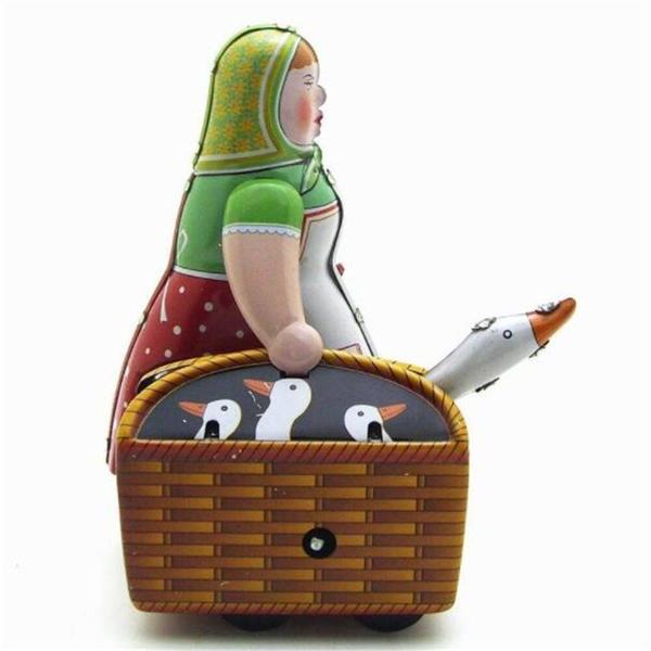 Imagem de Coleção Toy Tin Vintage Peasant Woman Clockwork Wind Up