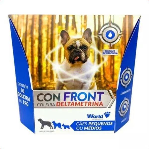 Coleira Con Front Deltametrina 19g Cães Peq. / Medio - World - WORLD VET Imagem de Coleira Con Front Deltametrina 19g Cães Peq. / Medio - World