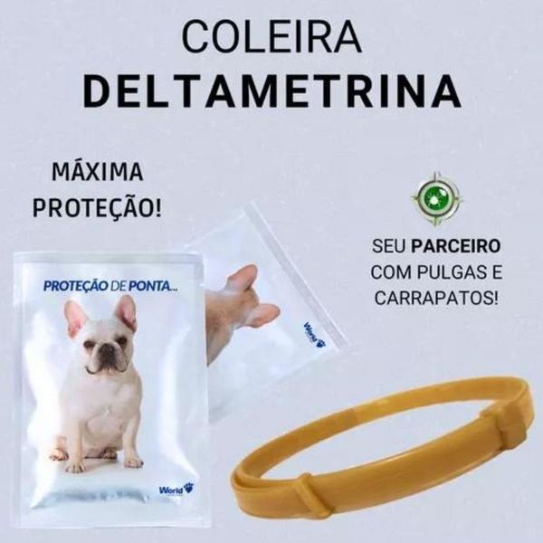Coleira Con Front Deltametrina 19g Cães Peq. / Medio - World - WORLD VET Imagem de Coleira Con Front Deltametrina 19g Cães Peq. / Medio - World