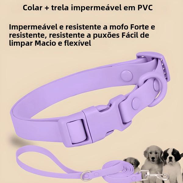 Imagem de Coleira De Cachorro De Estimação De PVC Ajustável À Prova De Ferrugem À Prova D'água De Luxo