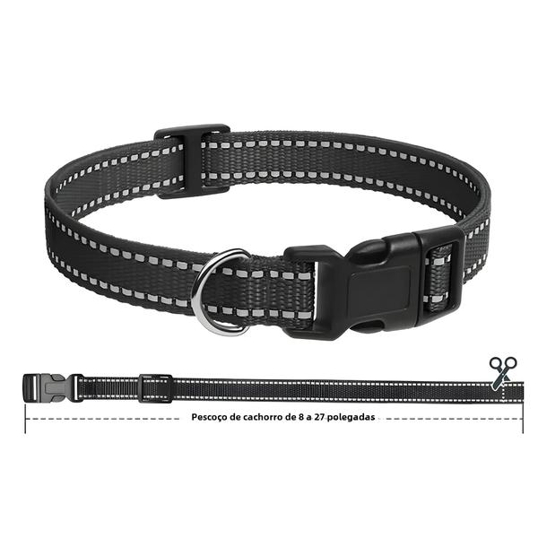Coleira de Choque Ajustável de Nylon com Fivela de Liberação Rápida para Cães Pequenos, Médios e Grandes Imagem de Coleira de Choque Ajustável de Nylon com Fivela de Liberação Rápida para Cães Pequenos, Médios e Grandes