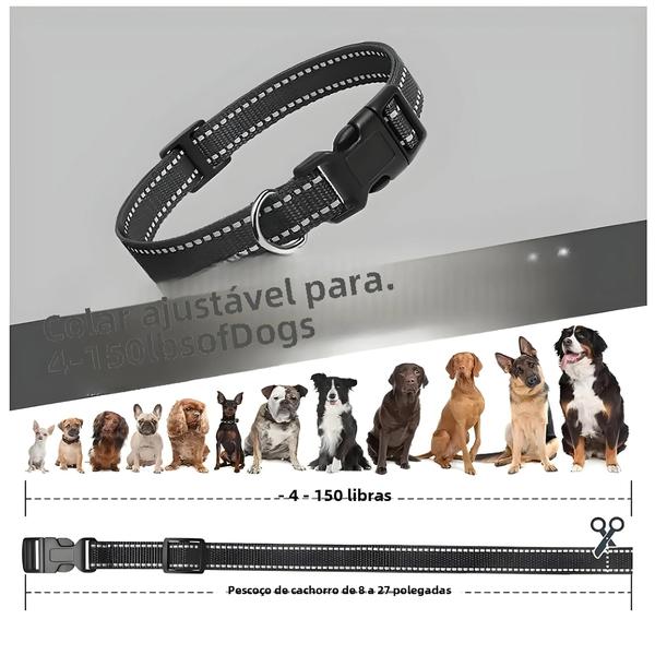 Coleira de Choque Ajustável de Nylon com Fivela de Liberação Rápida para Cães Pequenos, Médios e Grandes Imagem de Coleira de Choque Ajustável de Nylon com Fivela de Liberação Rápida para Cães Pequenos, Médios e Grandes