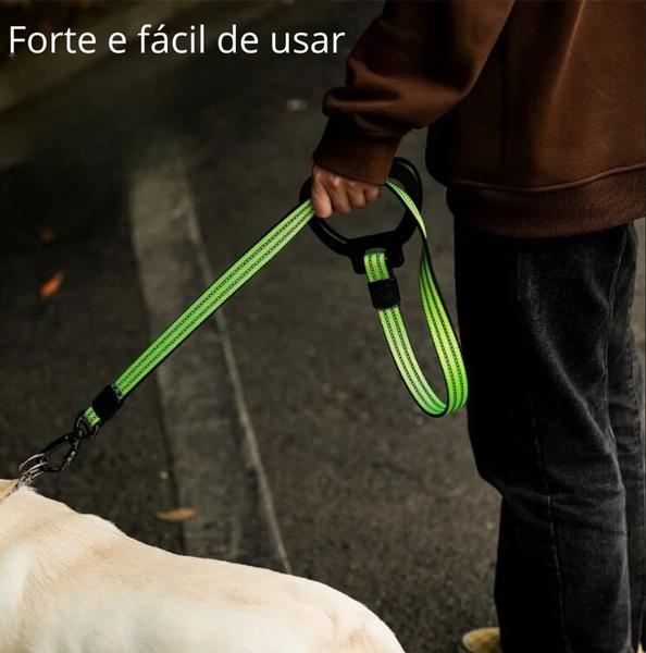 Imagem de Coleira e Guia Para Cachorro Médio e Grande Porte Super Reforçado, Confortável e Refletivo LR-0272