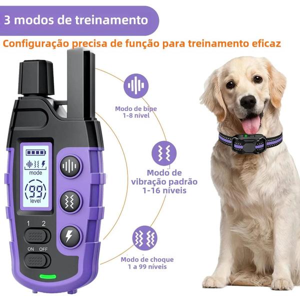 Imagem de Coleira Elétrica À Prova D'água Para Treinamento De Cães, 3300 Pés, Controle Remoto, Vibração De