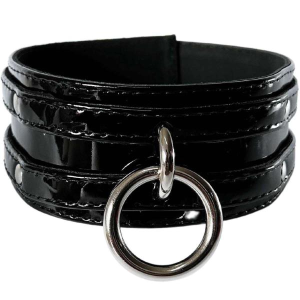 Imagem de Coleira Feminina Choker Gótico Estilo Moda Dark Fashion Fantasia Haloween gatinha Catwoman Grunge Steampunk Vinil Latex Gargantilha Colar