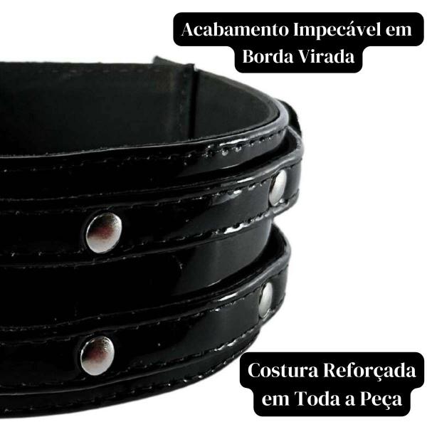 Imagem de Coleira Feminina Choker Gótico Estilo Moda Dark Fashion Fantasia Haloween gatinha Catwoman Grunge Steampunk Vinil Latex Gargantilha Colar