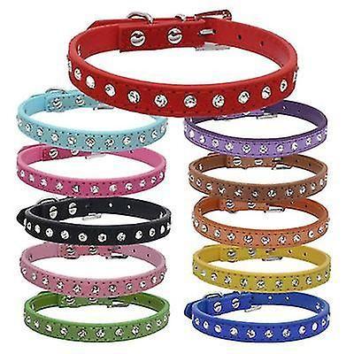 Coleira para animais de estimação Wokex S Red PU Leather + Diamond 37x1.5cm AZ15821 Imagem de Coleira para animais de estimação Wokex S Red PU Leather + Diamond 37x1.5cm AZ15821