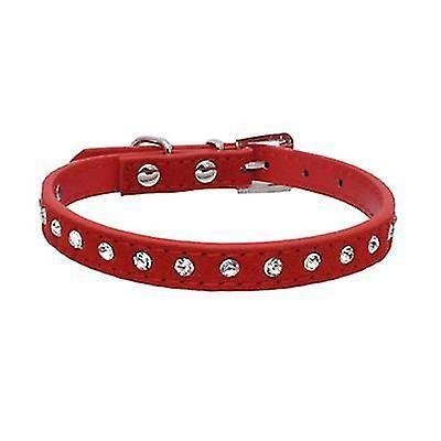 Coleira para animais de estimação Wokex S Red PU Leather + Diamond 37x1.5cm AZ15821 Imagem de Coleira para animais de estimação Wokex S Red PU Leather + Diamond 37x1.5cm AZ15821