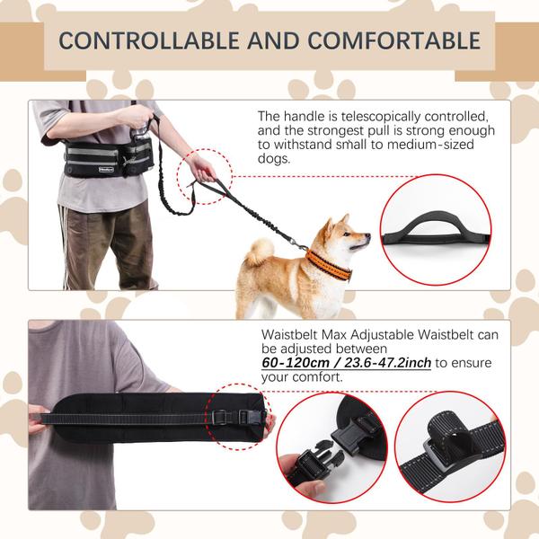 Imagem de Coleira para cães Hands-Free Heellpxi com bolsa para cães de médio a grande porte