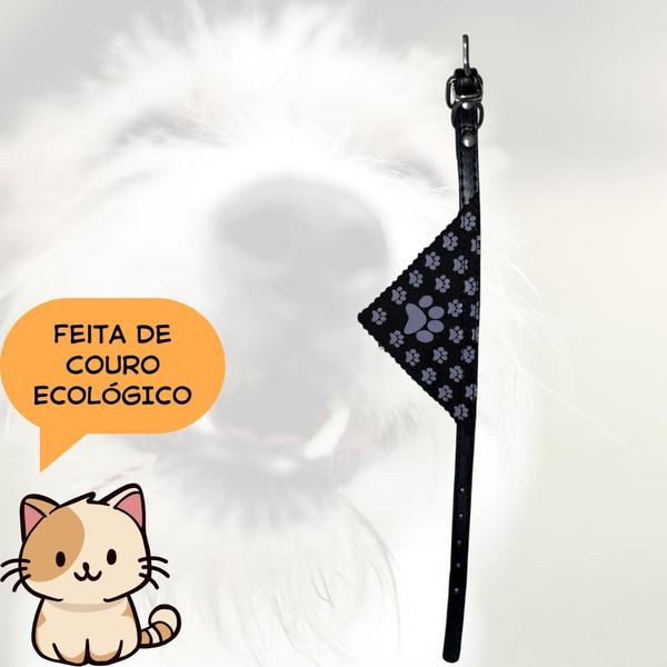 Imagem de Coleira Petz de material sintético Com Bandana Fecho Metal 36cm