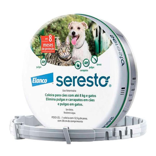 Imagem de Coleira Seresto Antipulgas E Carrapatos Para Cães E Gatos Até 8kg