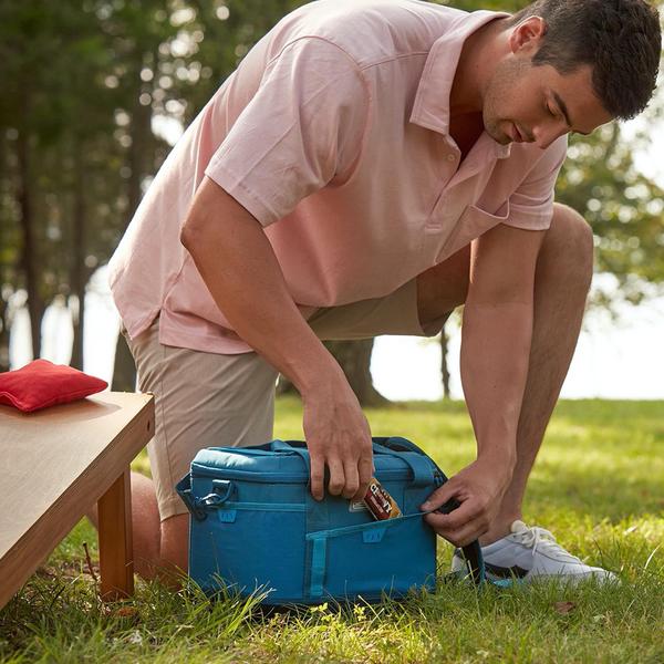 Imagem de Coleman SPORTFLEX Soft Cooler com bolsos de malha stretch de 4 vias, bolsos laterais de alongamento ativos expansíveis, saco mais frio, refrigerador de lado macio, saco de almoço isolado, refrigerador de acampamento