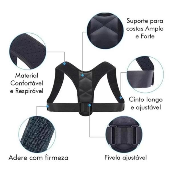 Imagem de Colete Corretor De Postural Ajustável Unissex Ajeita Coluna