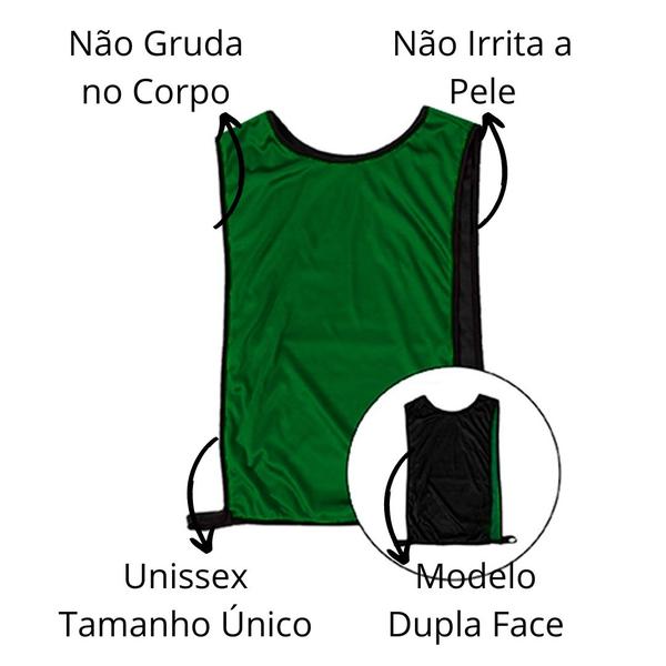 Imagem de Colete de Futebol Treino Jogo Dupla Face Verde/Preto + Par de Meião Liquidação