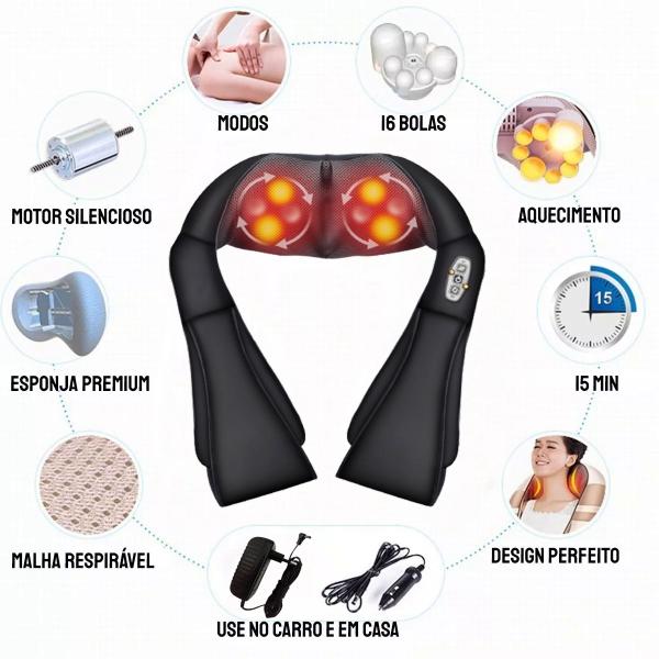 Imagem de Colete de Massagem Shiatsu com Aquecimento - Bivolt