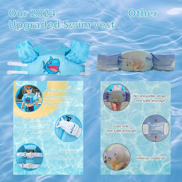Colete de natação Jipeng Toddler 10-30 kg com arnês de ombro e braço Imagem de Colete de natação Jipeng Toddler 10-30 kg com arnês de ombro e braço