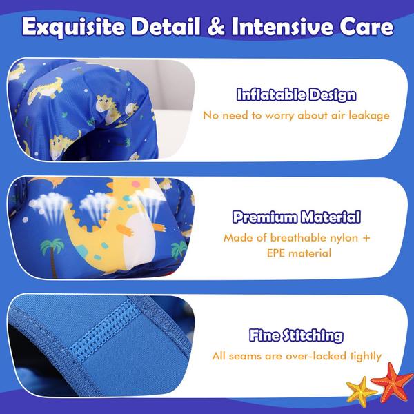 Imagem de Colete de natação MoKo Toddler Floaties 6-14-14 kg com apito de emergência