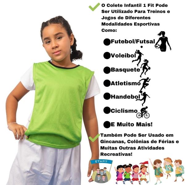 Imagem de Colete Infantil de Futebol Treino Jogo Simples 1 Fit