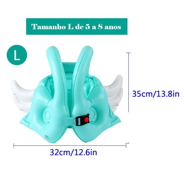 Imagem de Colete Inflável Boia Infantil Bebê Criança Piscina 30 40kg