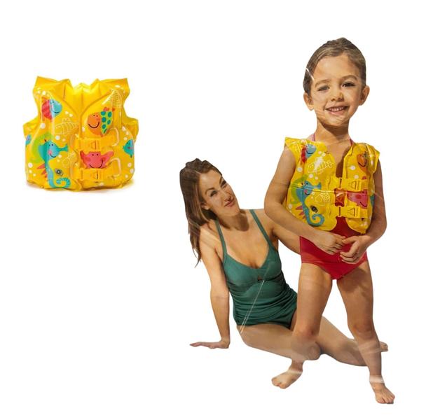 Imagem de Colete Inflável Infantil Piscina Ajustável Peixinhos Intex