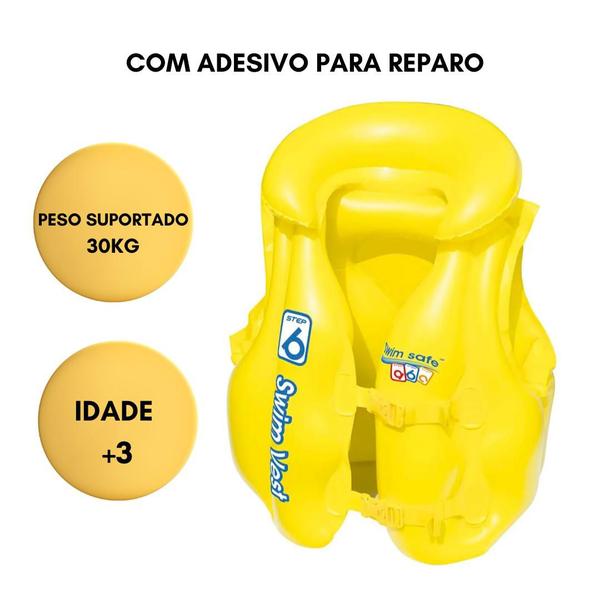 Imagem de Colete Inflável Infantil Premium Praia  Piscina 30kg +3 Mor