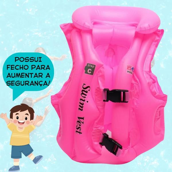 Imagem de Colete Inflável Infantil Salva Vidas Boia Praia Piscina P