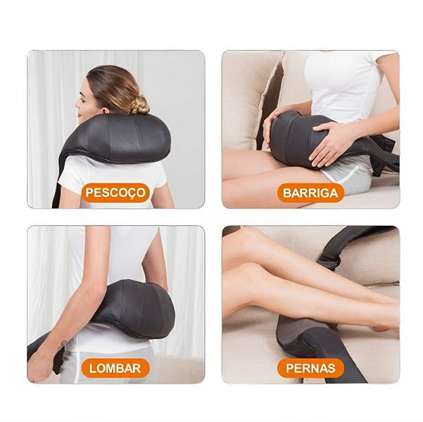 Imagem de Colete Massageador Elétrico Shiatsu Pescoço Cervical Ombros Lombar