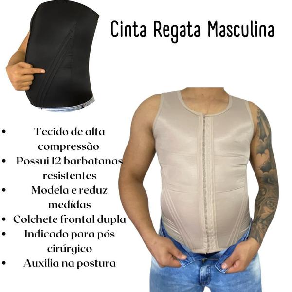 Imagem de Colete Modelador Masculino Pós-Operatório Reduz Medidas M26