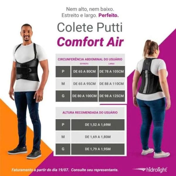 Imagem de Colete Putti Comfort Air Hidrolight - Largo - Tamanho P