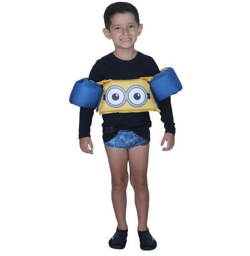 Imagem de Colete Salva Vida Infantil Boia Braço Até 25kg Minions Praia