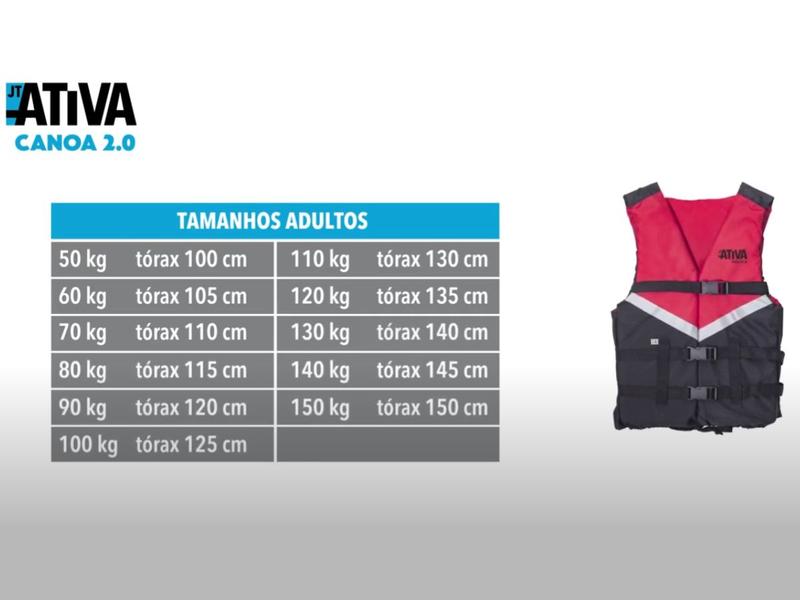 Imagem de Colete Salva Vidas Ativa Canoa 2.0 (Até 50kg) - Ativa Náutica (Cores)