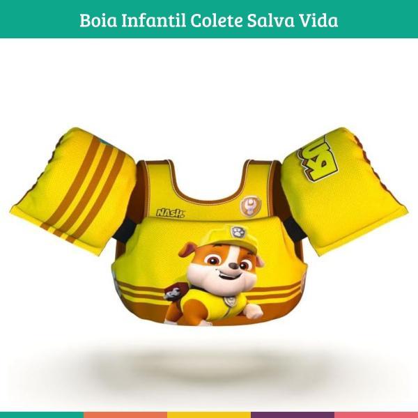 Imagem de Colete Salva Vidas Boia Infantil Patrulha Canina Rubble