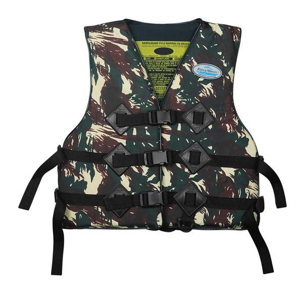 Colete Salva Vidas Camuflada Classe 5 Homologado M 35 a 55kg - Rios e Mares Imagem de Colete Salva Vidas Camuflada Classe 5 Homologado M 35 a 55kg