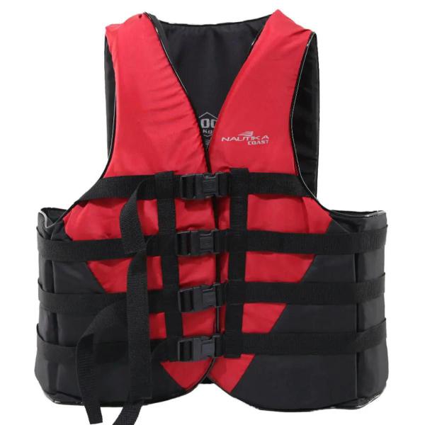 Colete Salva Vidas Coast 100kg Vermelho e Preto Nautika NTK Imagem de Colete Salva Vidas Coast 100kg Vermelho e Preto Nautika NTK