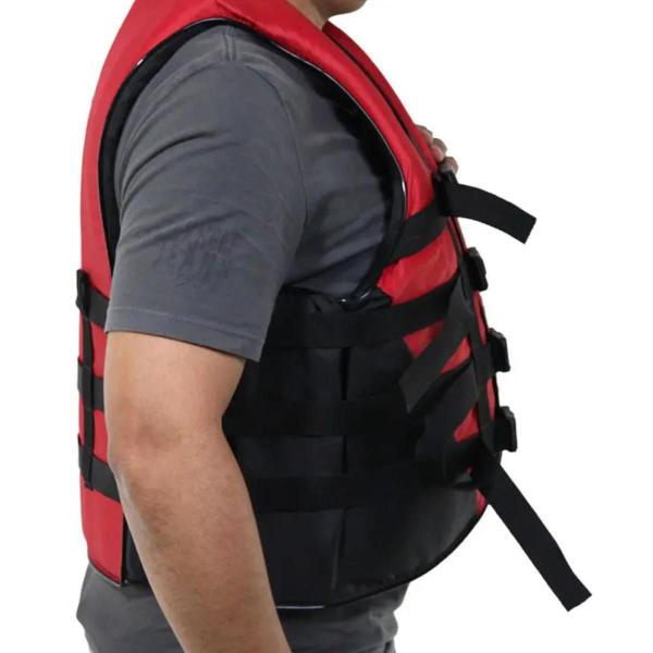 Colete Salva Vidas Coast 100kg Vermelho e Preto Nautika NTK Imagem de Colete Salva Vidas Coast 100kg Vermelho e Preto Nautika NTK