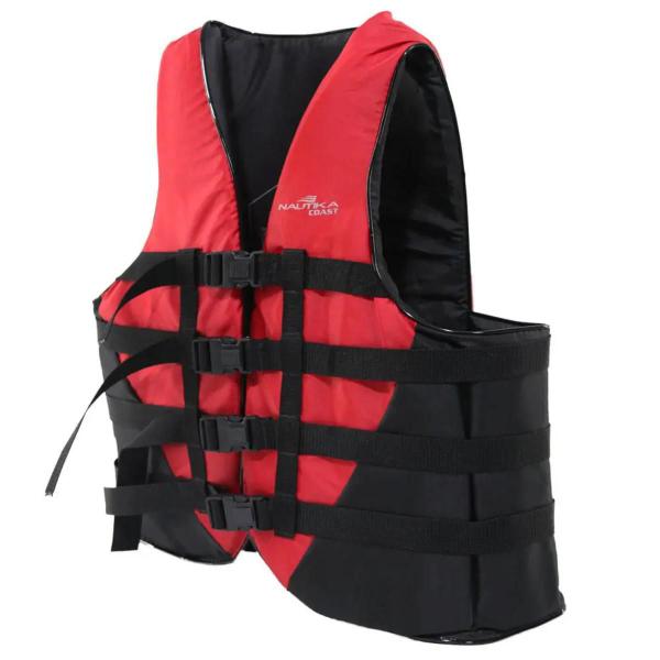 Colete Salva Vidas Coast 100kg Vermelho e Preto Nautika NTK Imagem de Colete Salva Vidas Coast 100kg Vermelho e Preto Nautika NTK